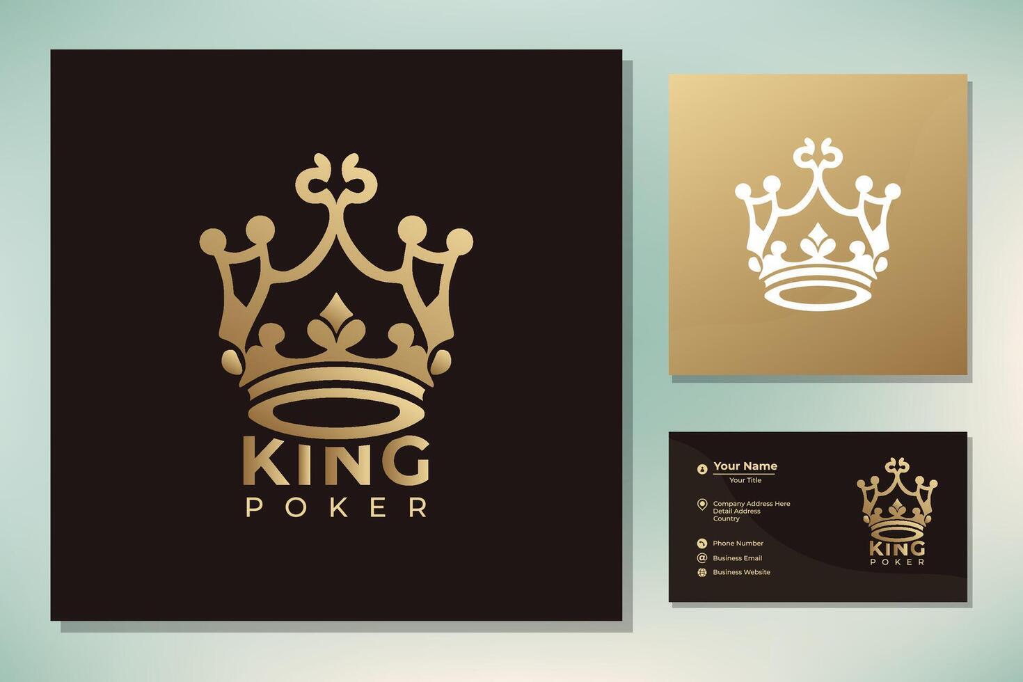 Golden King Crown with Ace Spade vector