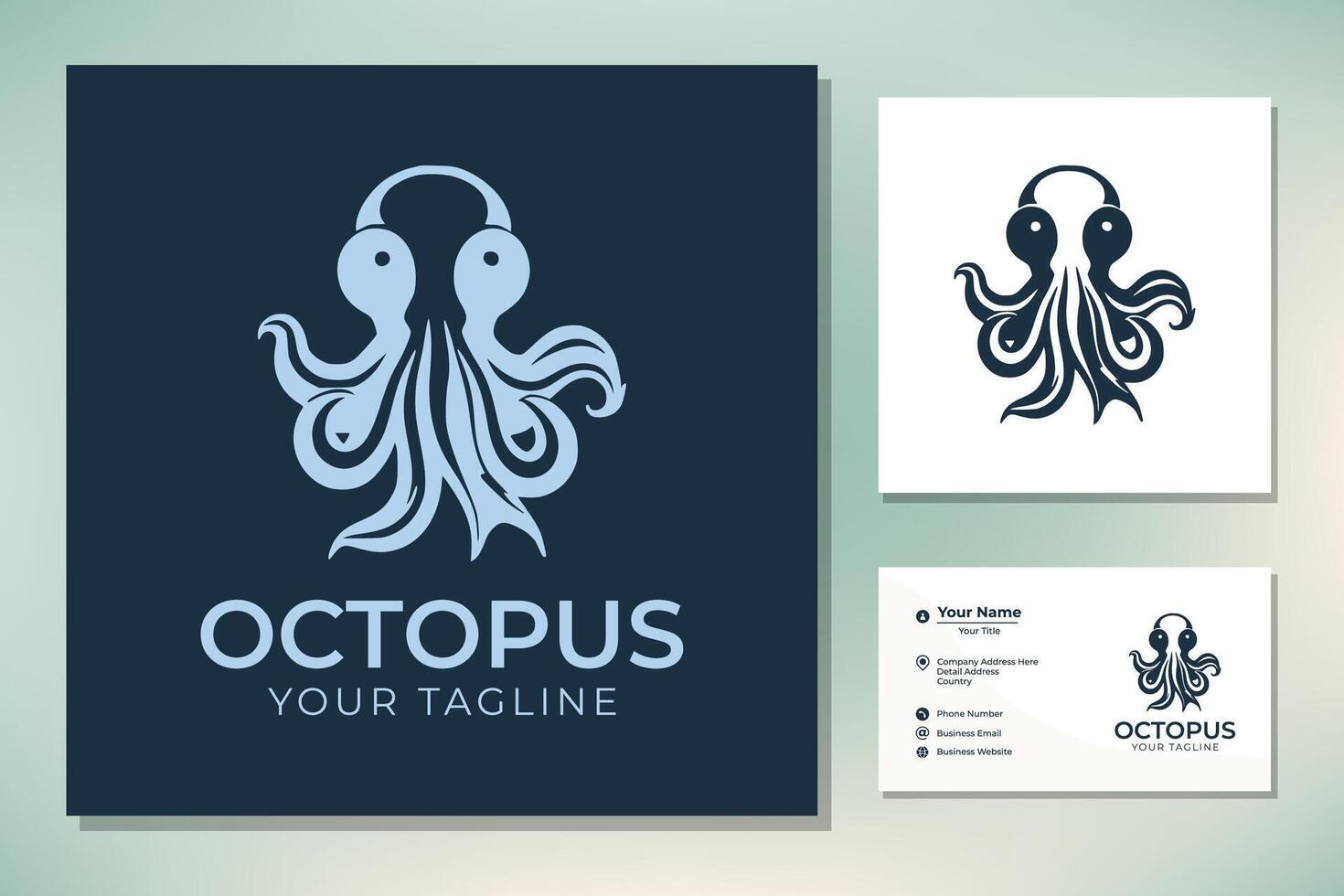 Modern Octopus Cuttlefish Squid Tentacles Logo vector