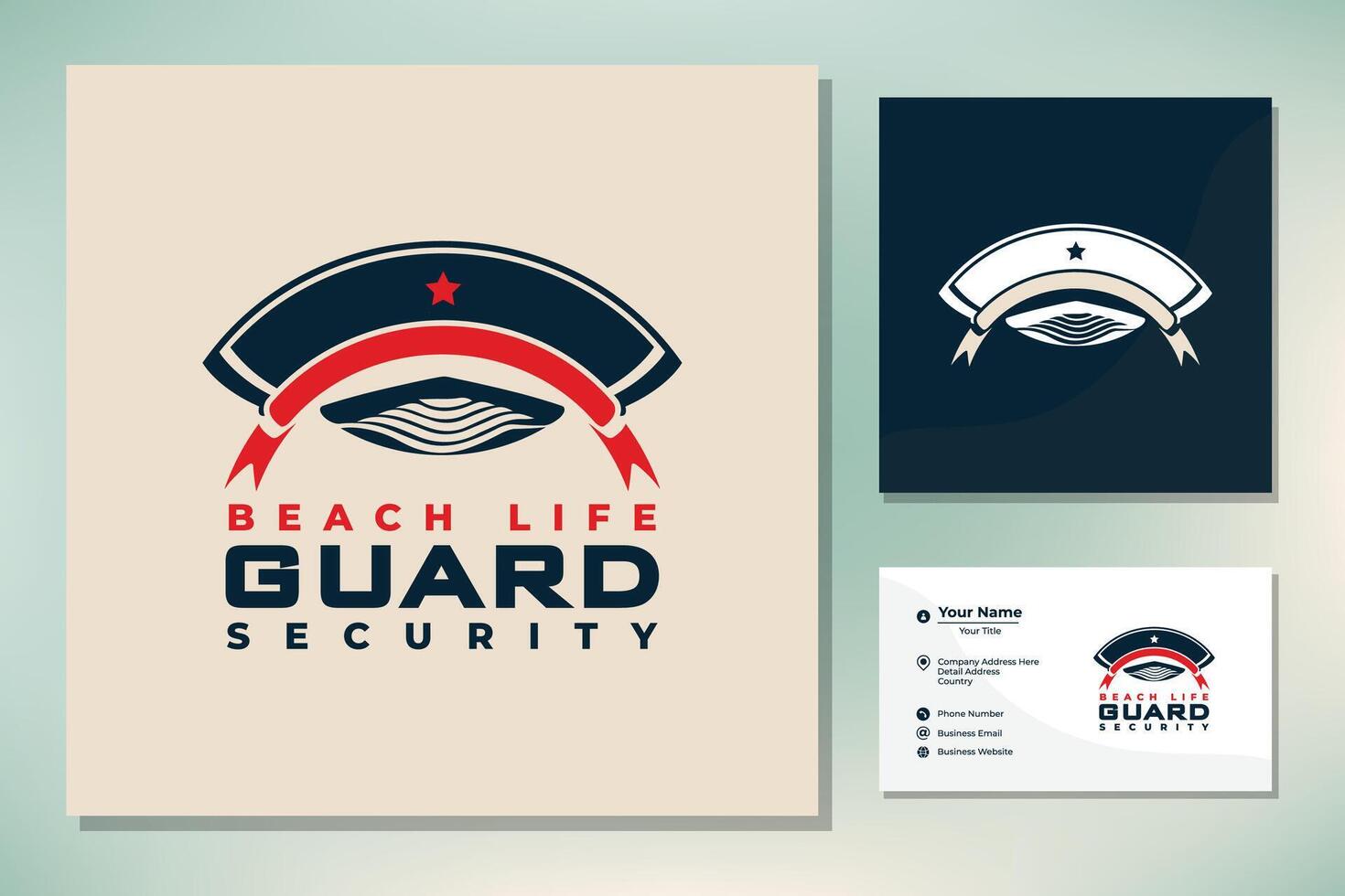 playa reloj Guardia Salvavidas seguridad logo diseño vector