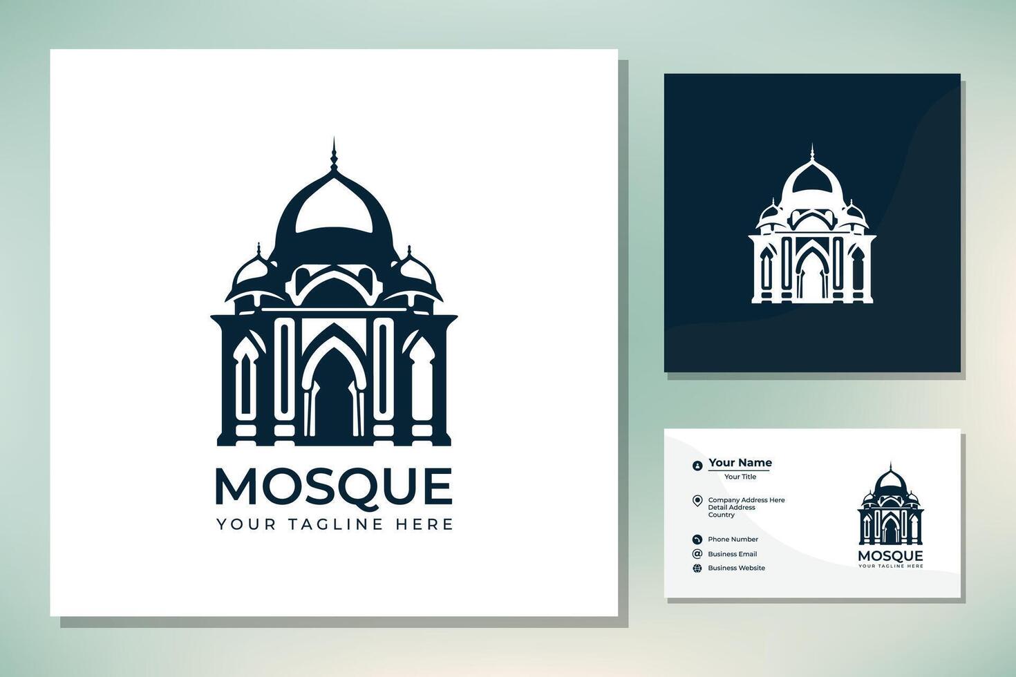 Mosque Silhouette Vector Digital Craft Isolated and Paper Art Style