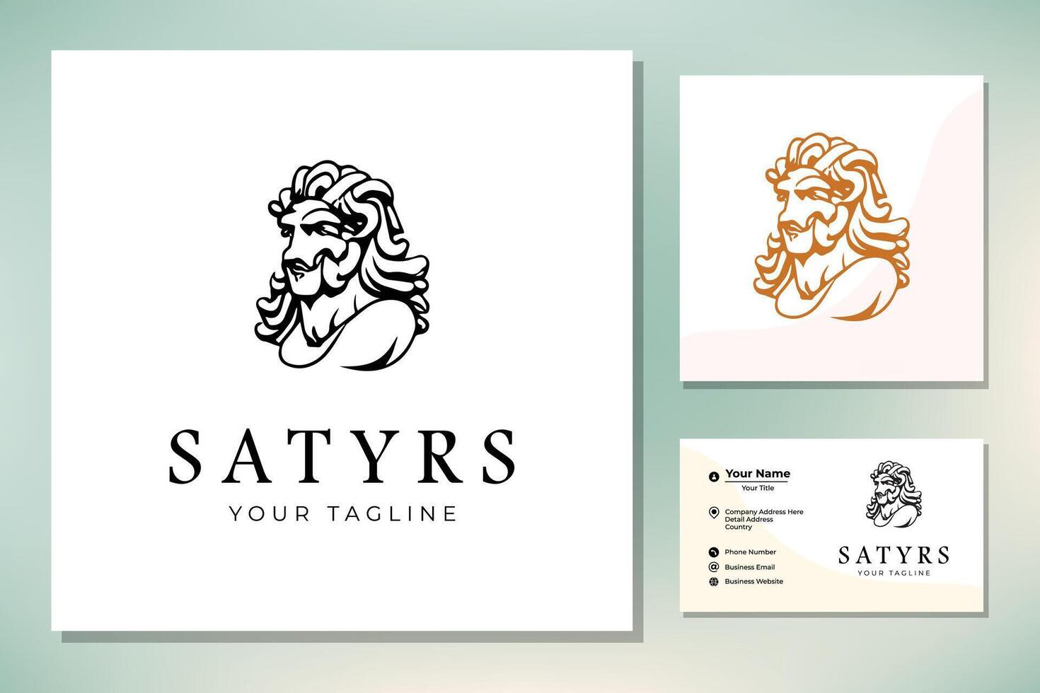 Sculpture Statue of Satyr Head Face vector
