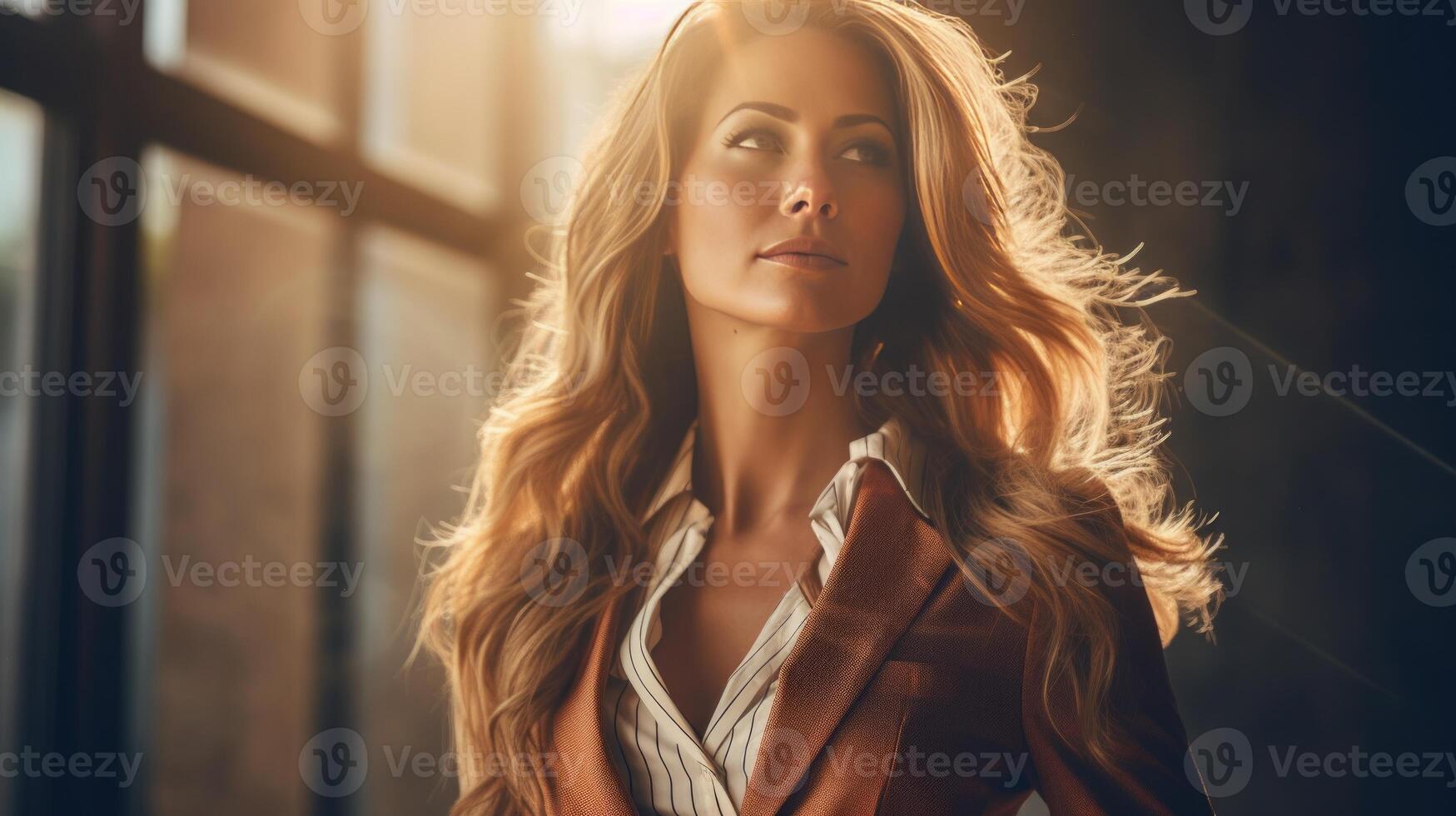 AI generated Portrait of a successful young business woman. Neural network AI generated photo