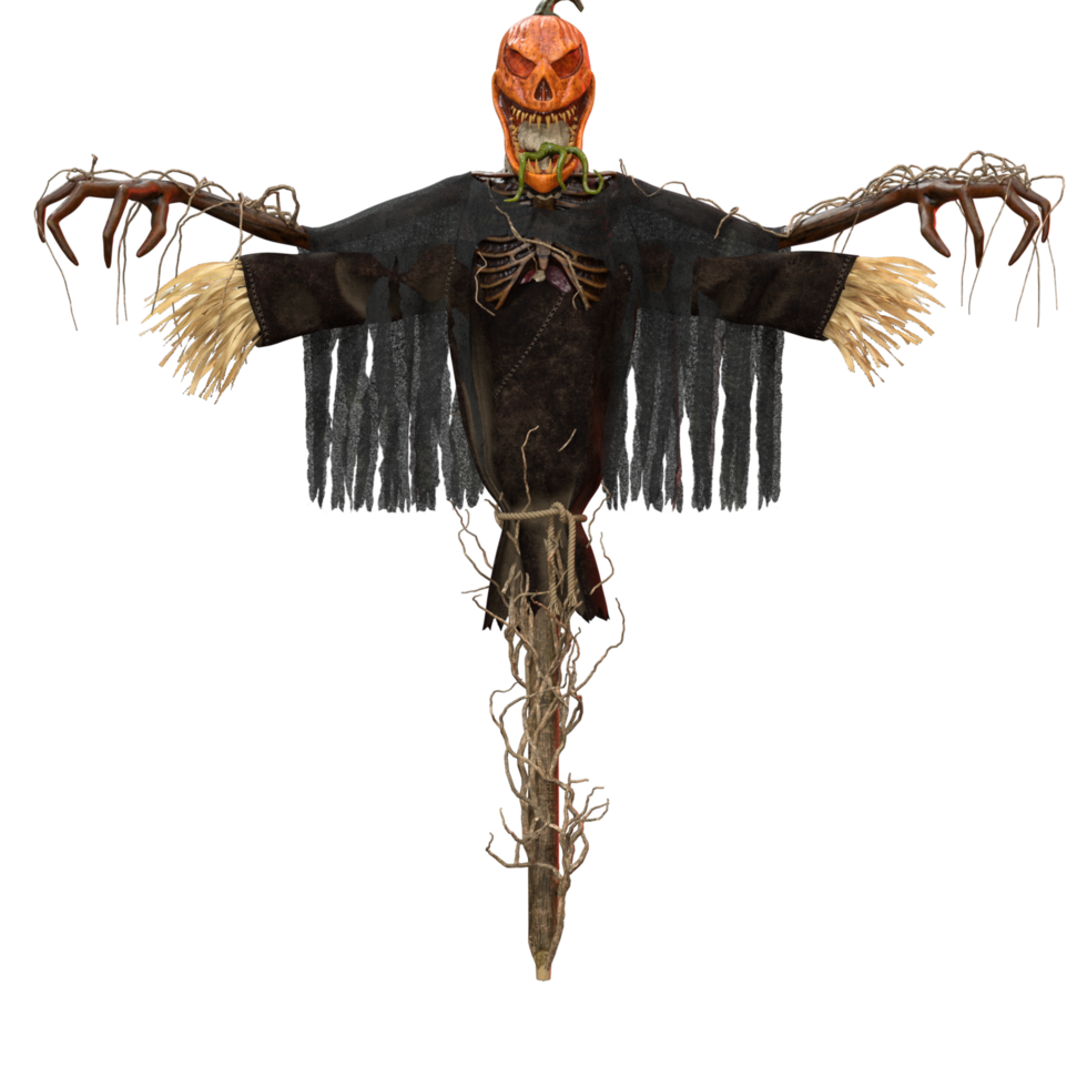 a scarecrow with a pumpkin on top of it png