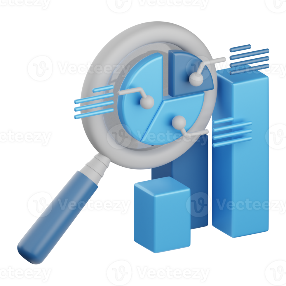 3d rendering analytics isolated useful for business, analysis, money and finance design element png