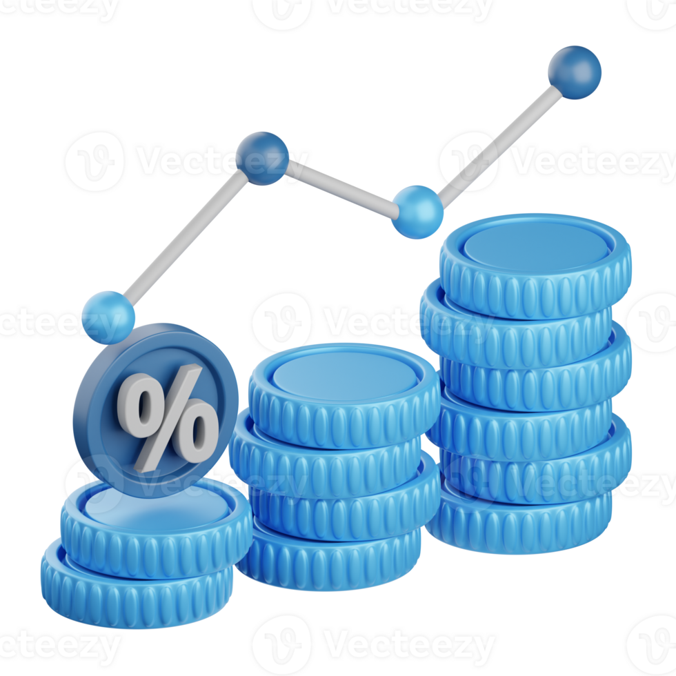 3d rendering sale report isolated useful for business, analytics, web, money and finance design png