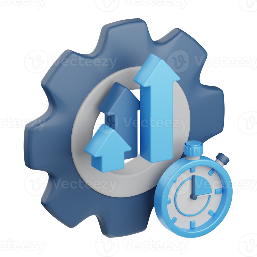 3d interpretazione produttività isolato utile per attività commerciale, analisi, ragnatela, i soldi e finanza design png