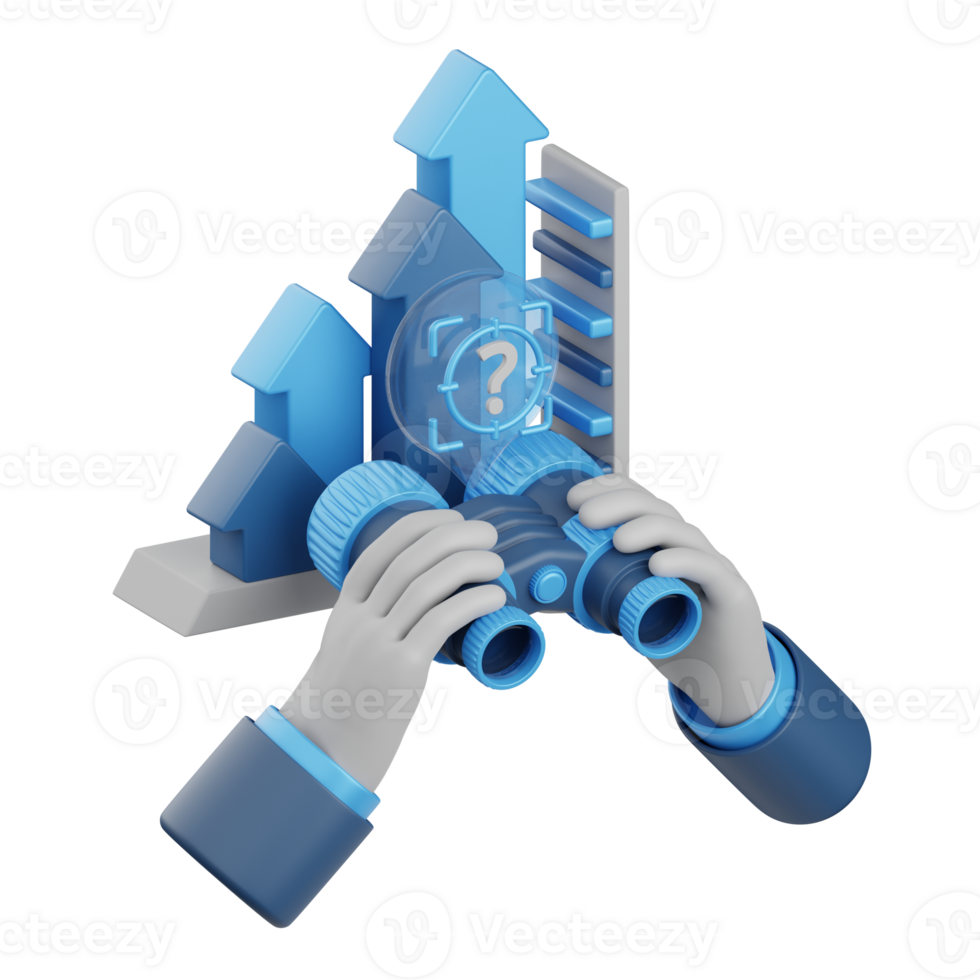 3d rendering predictive chart isolated useful for business, analytics, web, money and finance design png