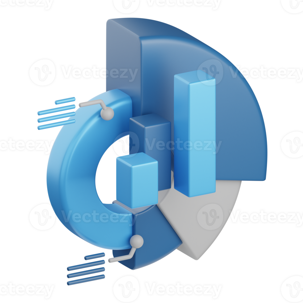 3d rendering statistics isolated useful for business, analytics, web, money and finance design png