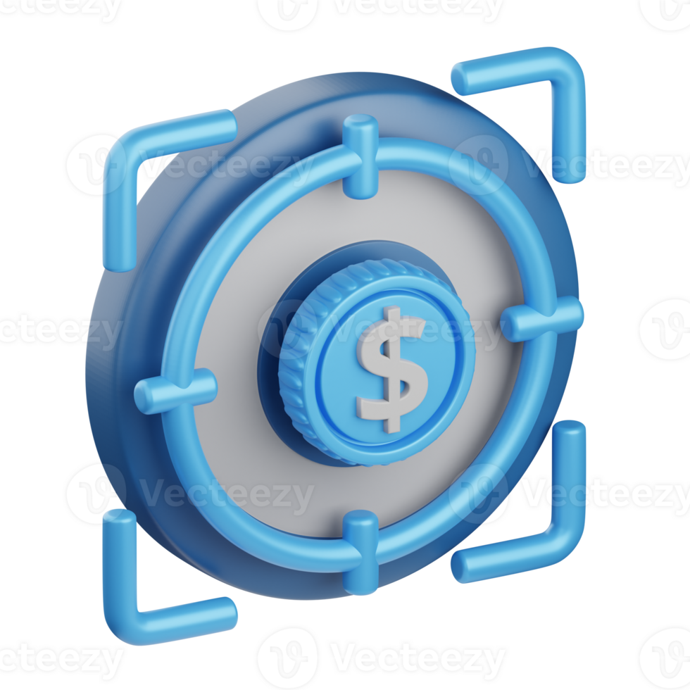 3d rendering target isolated useful for business, analytics, web, money and finance design element png