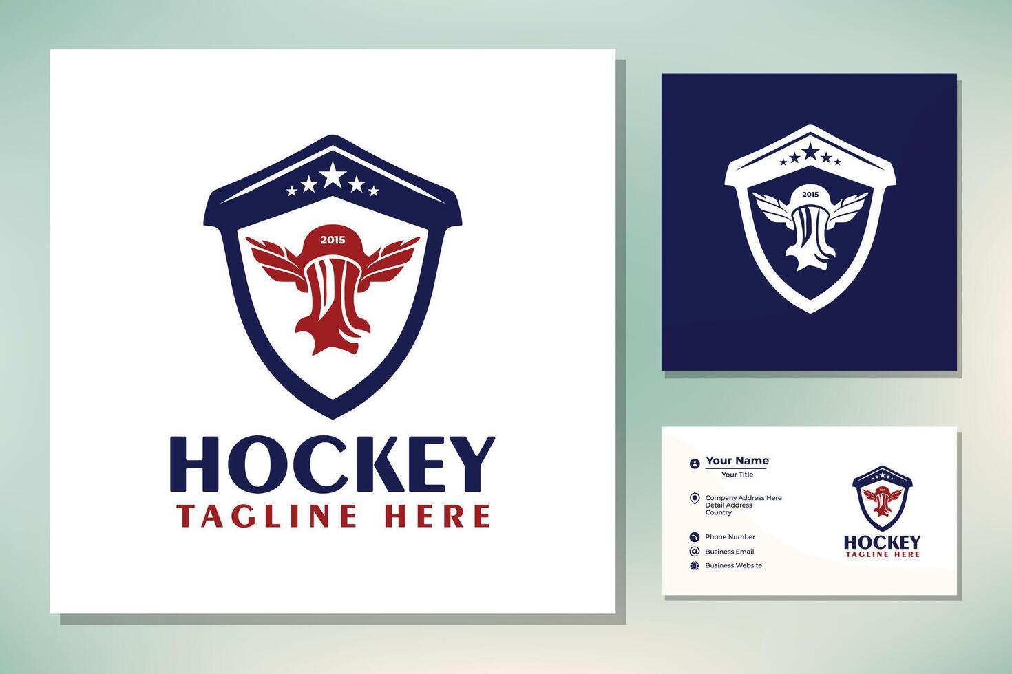 American Ice Hockey Shield Emblem Badge Club logo design inspiration vector
