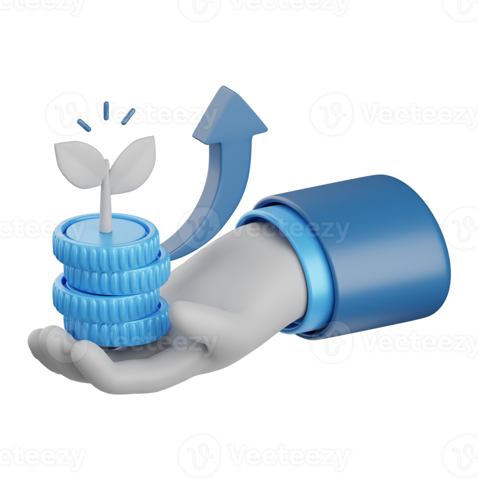 3d rendering investment isolated useful for business, analytics, web, money and finance design png