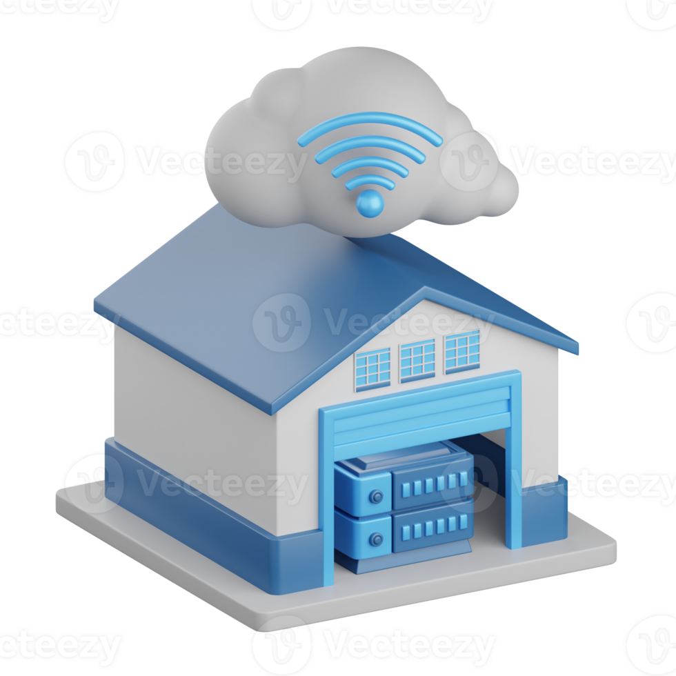 3d rendering data warehouse isolated useful for business, analytics, web, money and finance design png