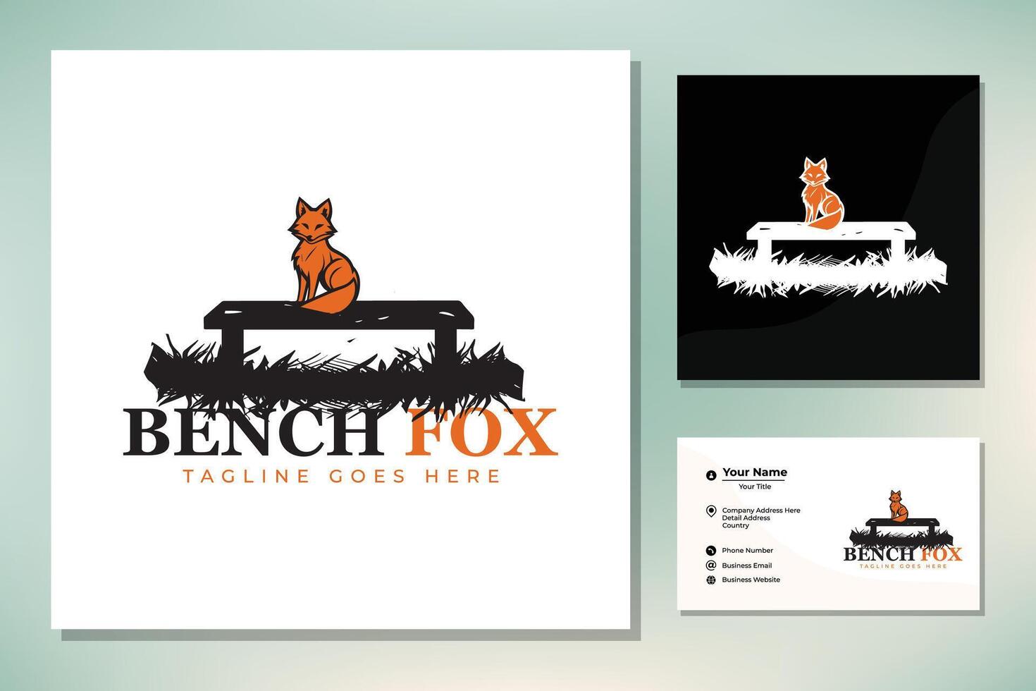 Silhouette of Fox Dog Wolf Coyote sitting on the wooden bench vector