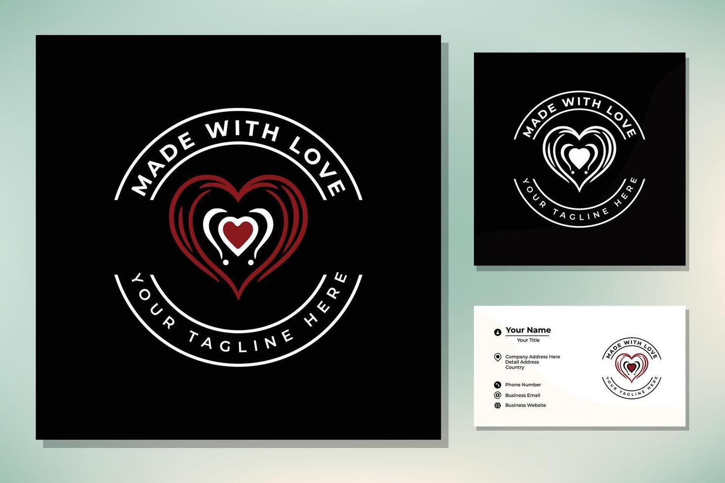 Made with Love Emblems vector