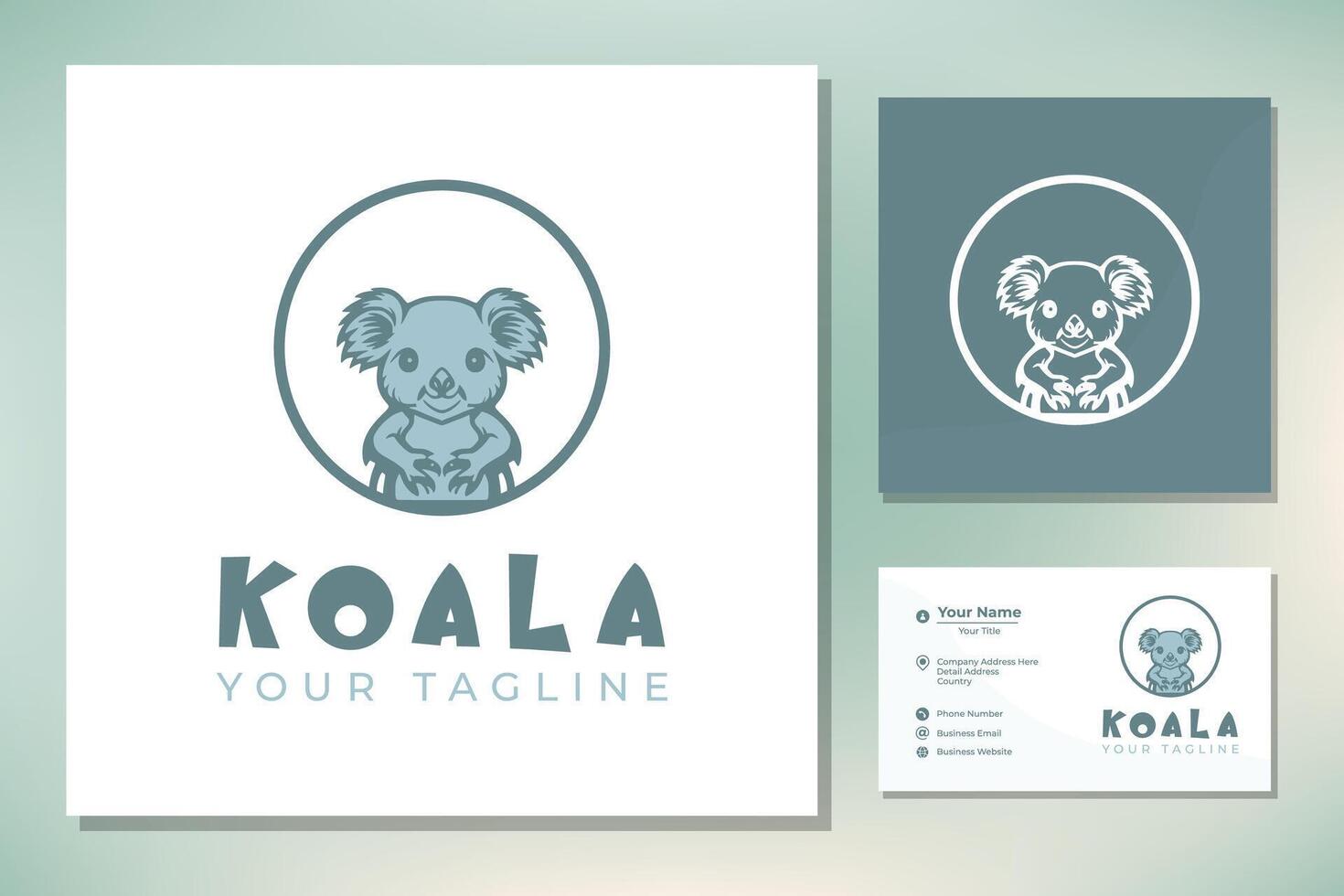 Koala  smart animal, education logo, kids child cute character vector