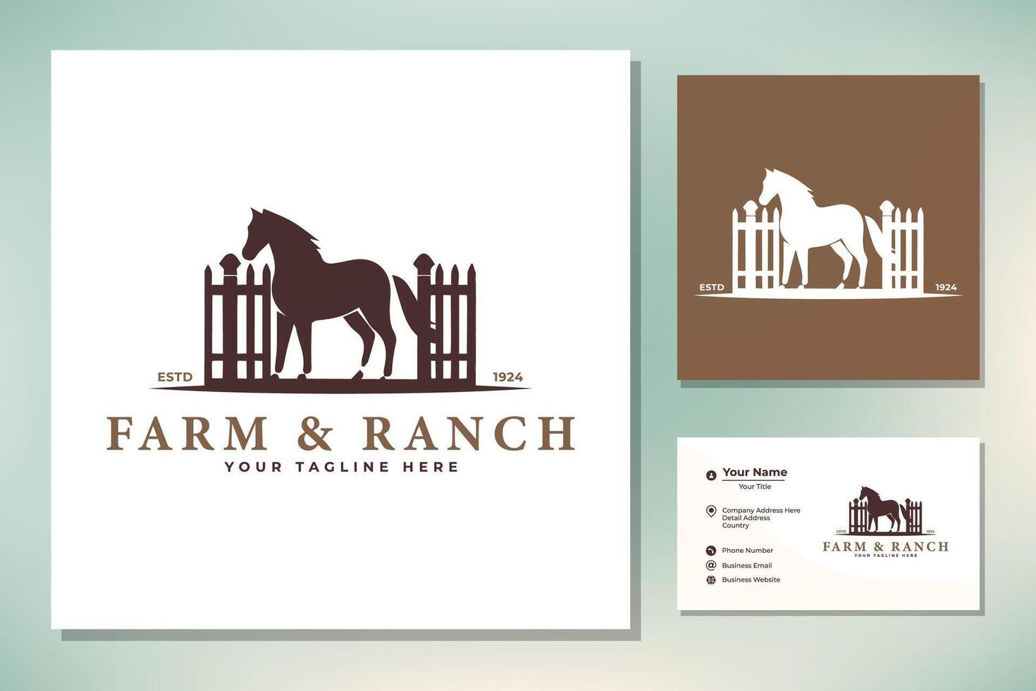 Horse silhouette behind wooden fence paddock vector