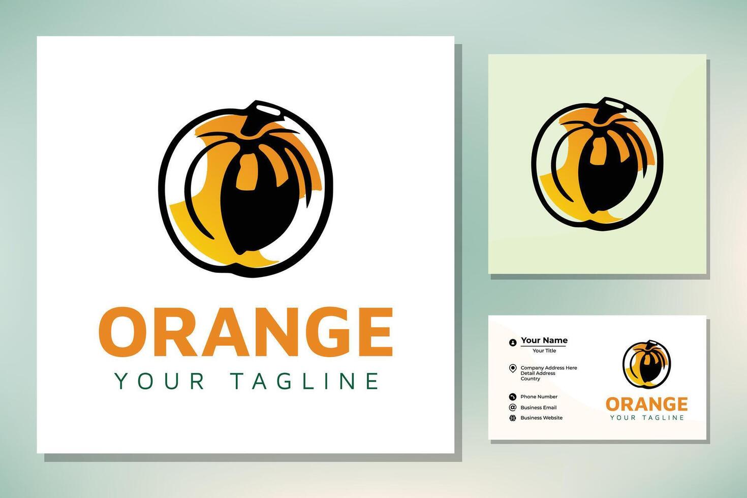 Fresh Orange Fruit, Slice of Lemon Lime Grapefruit Citrus with basket gift logo design inspiration vector