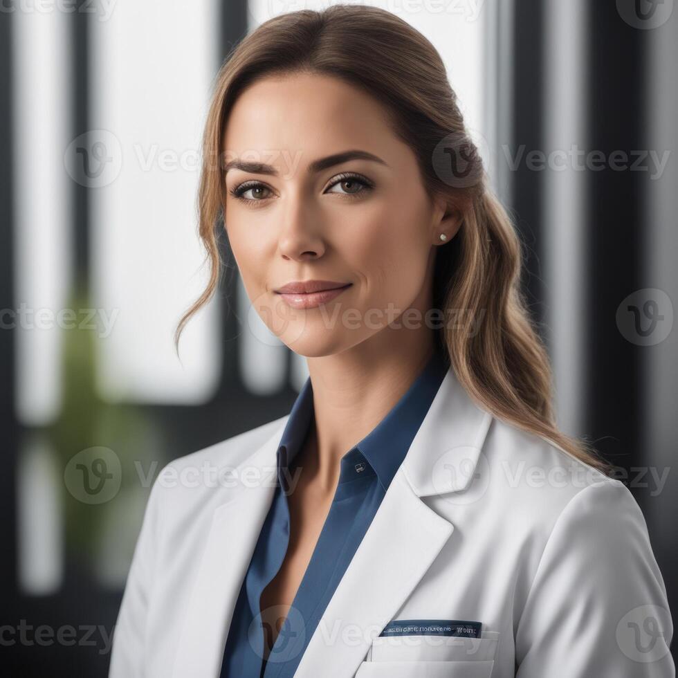 AI generated close-up portrait of a seasoned doctor, medical staff concept photo