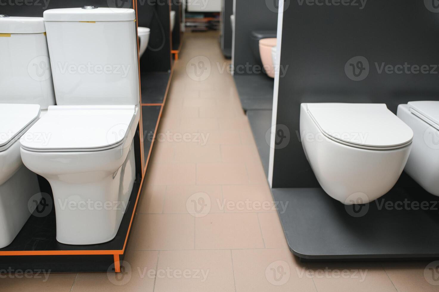toilet bowls in the store photo