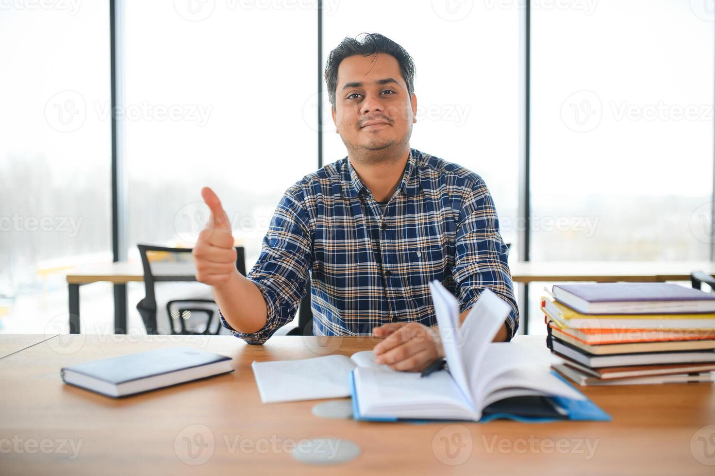 indian male student at the university photo