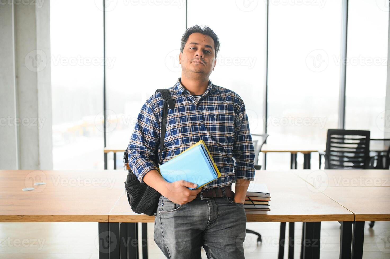 indian male student at the university photo