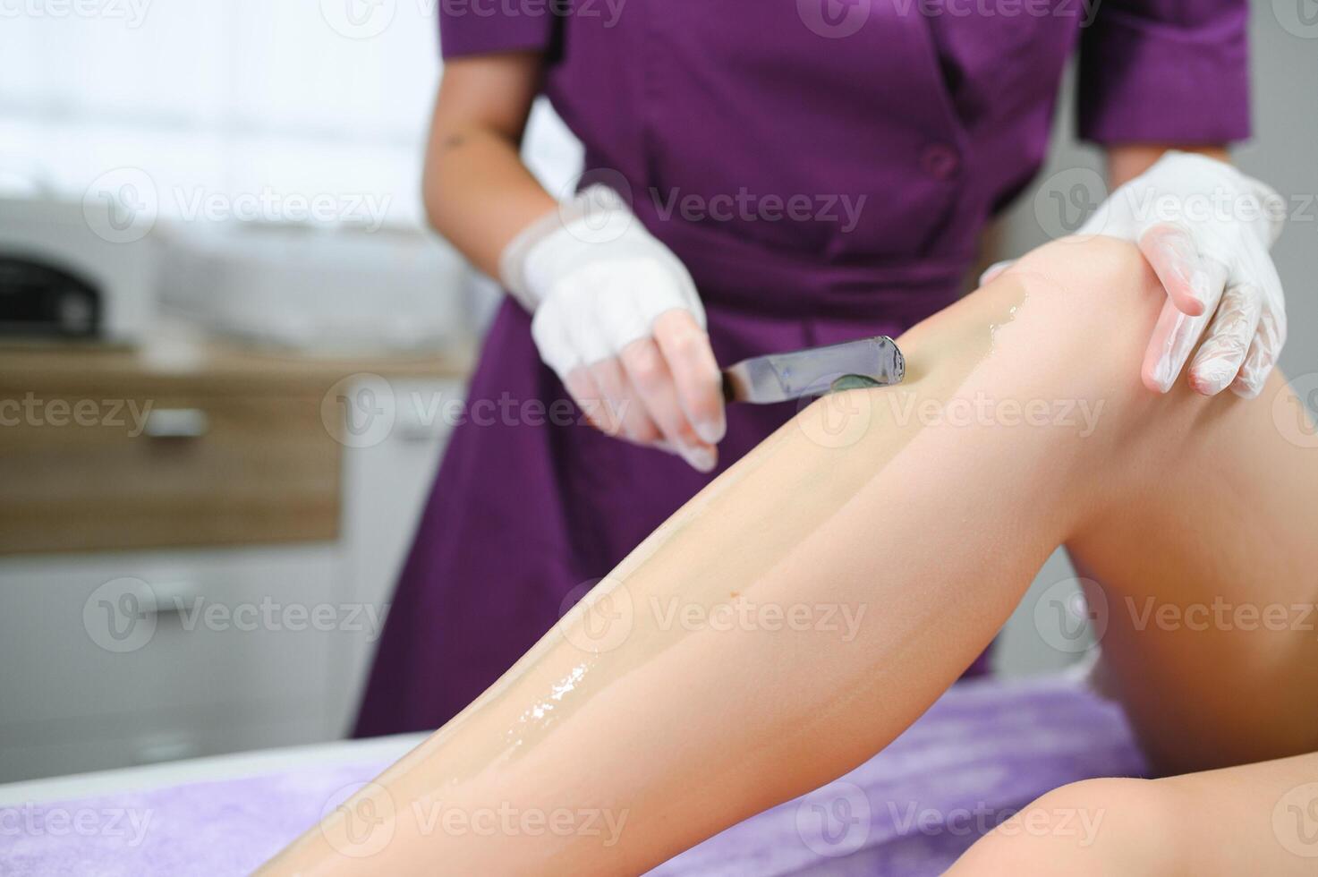 wax hair removal, shugaring. concept of smooth skin without hair photo
