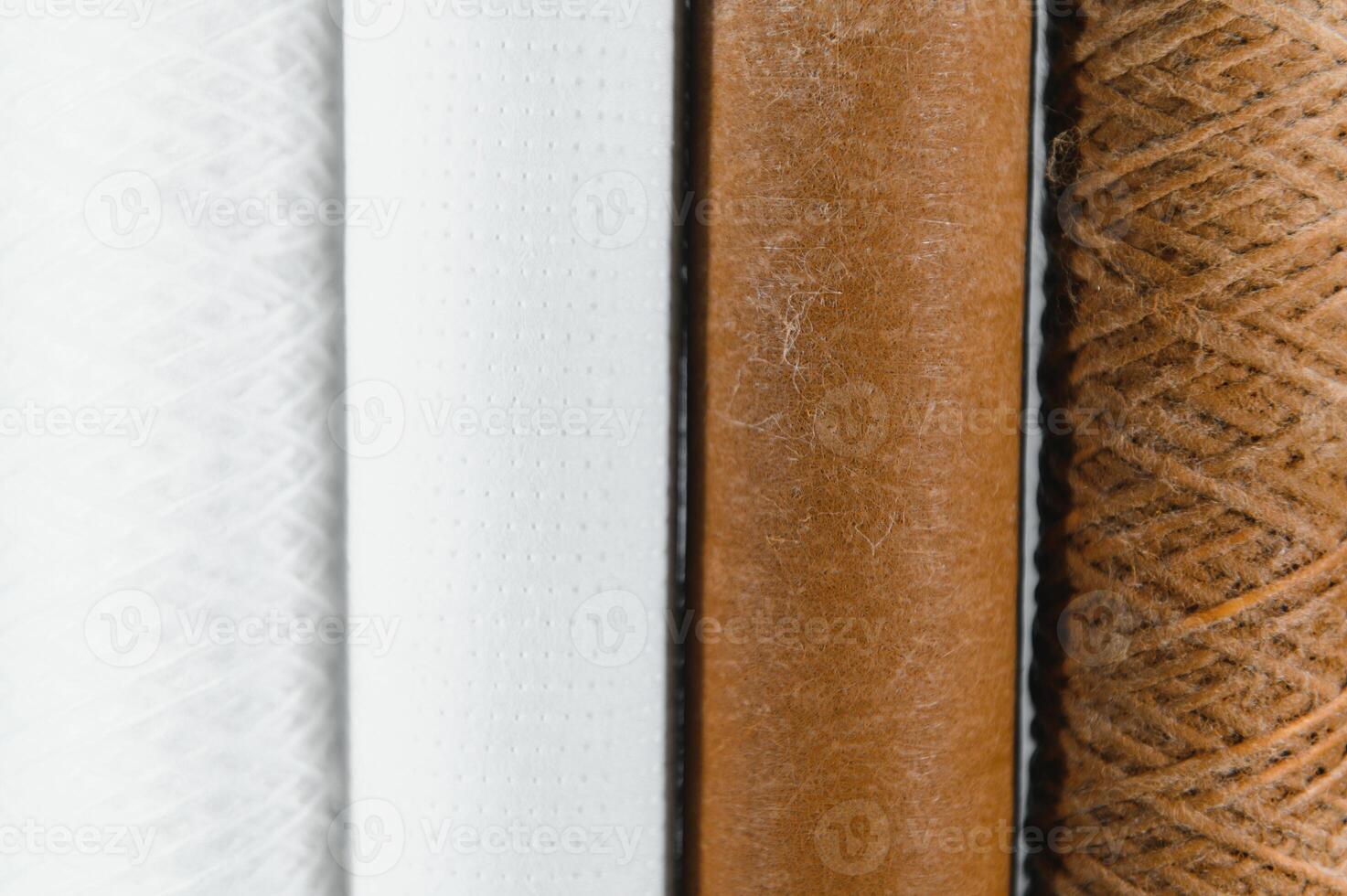 Water filter cartridge used and new. Concept of a water treatment. photo