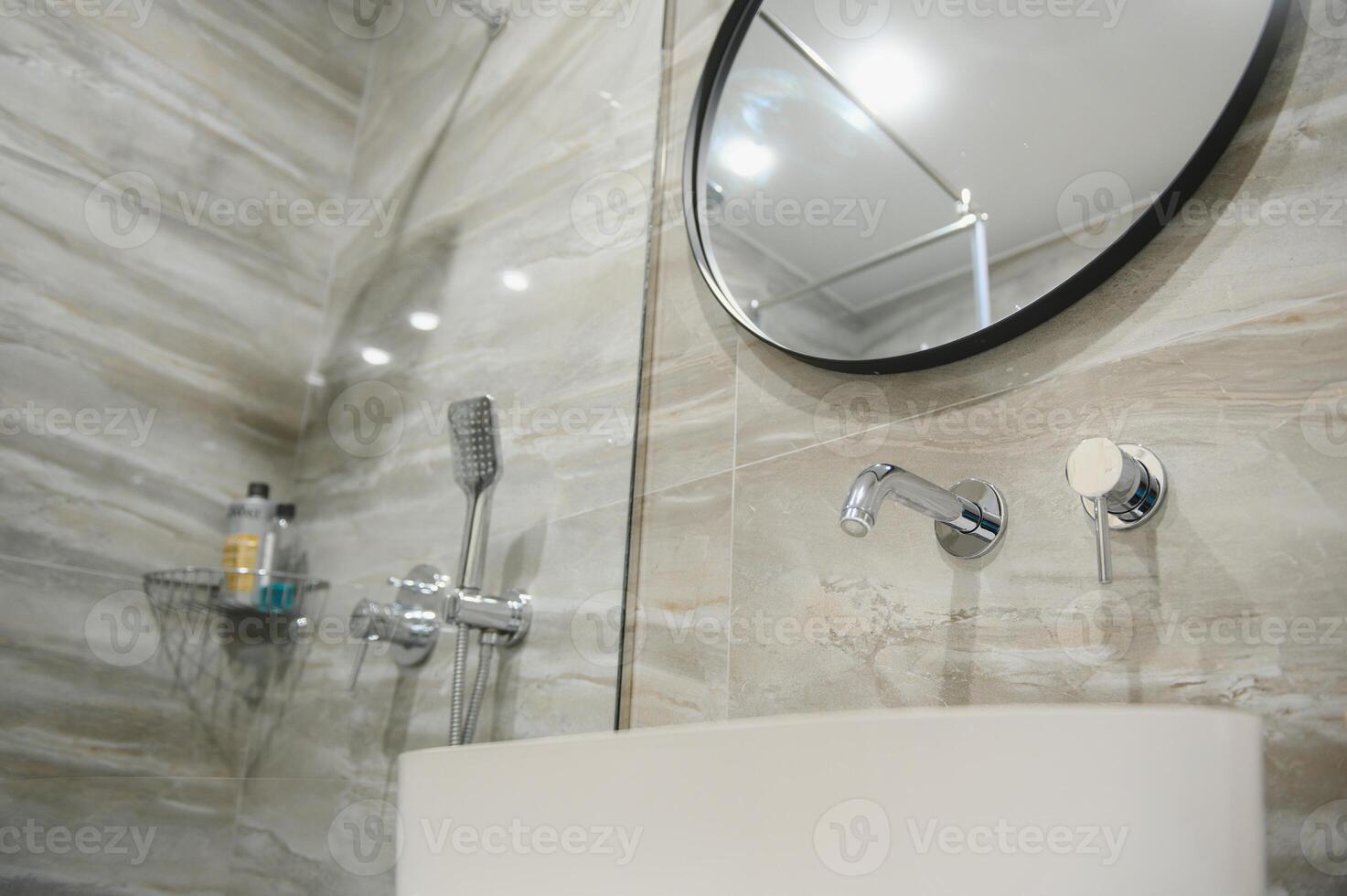 interior of the shower room Modern house with contemporary interior photo