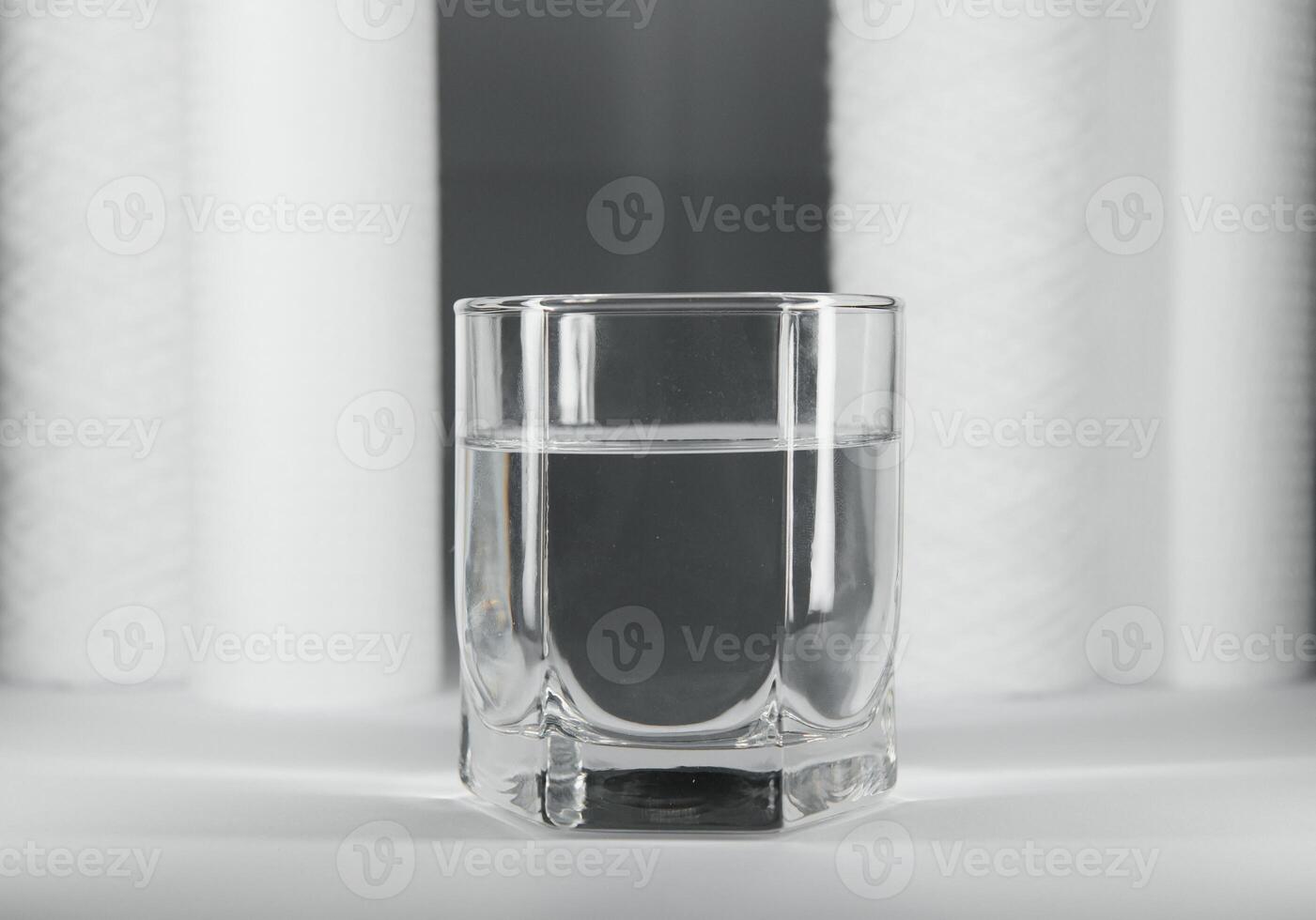 cartridges for water filter on white photo