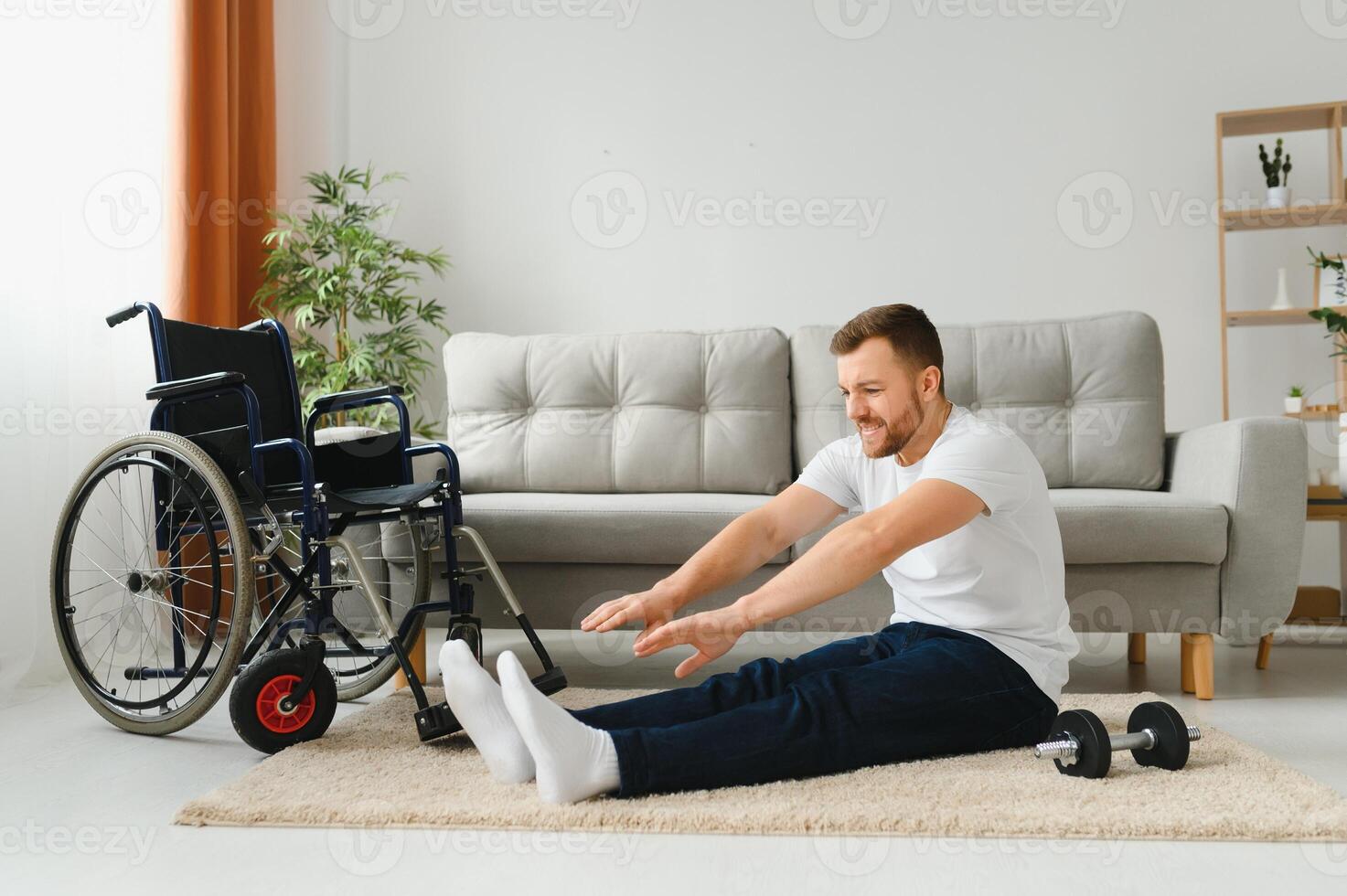 Physical activities for disabled people. photo