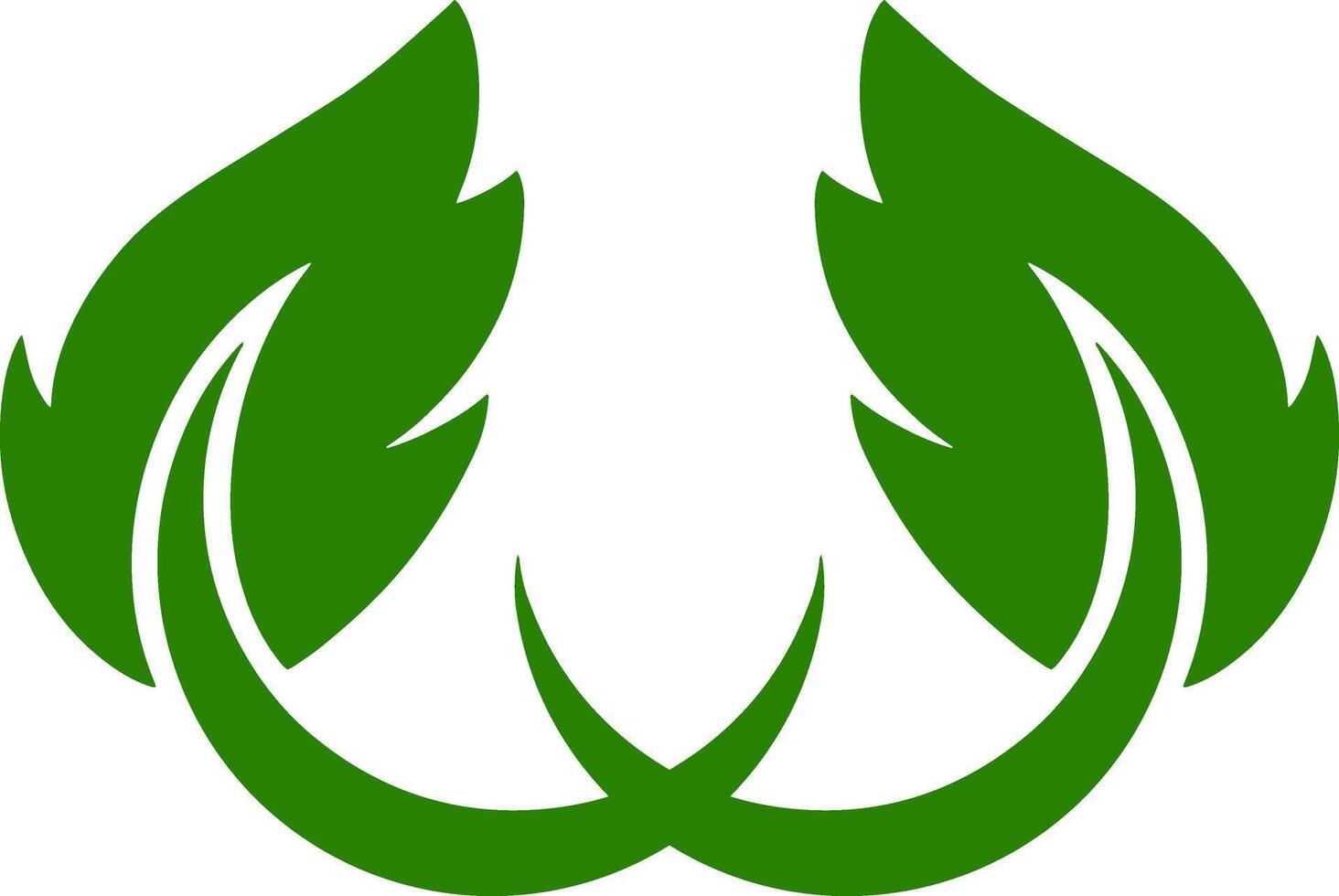 Stencil leaf icon Eco clipart Laurel vector