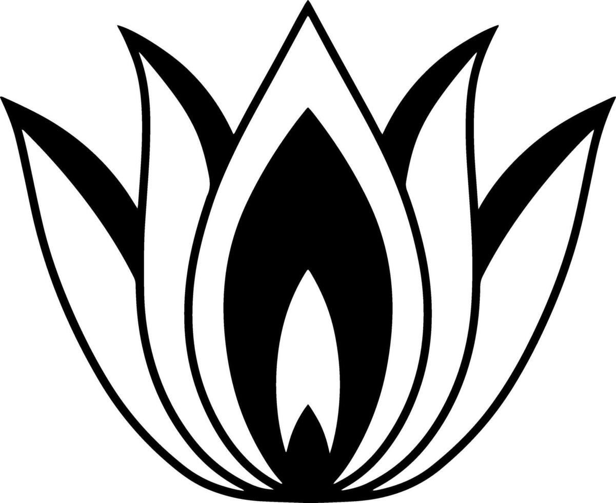 loto flor garabatear icono grabado vector