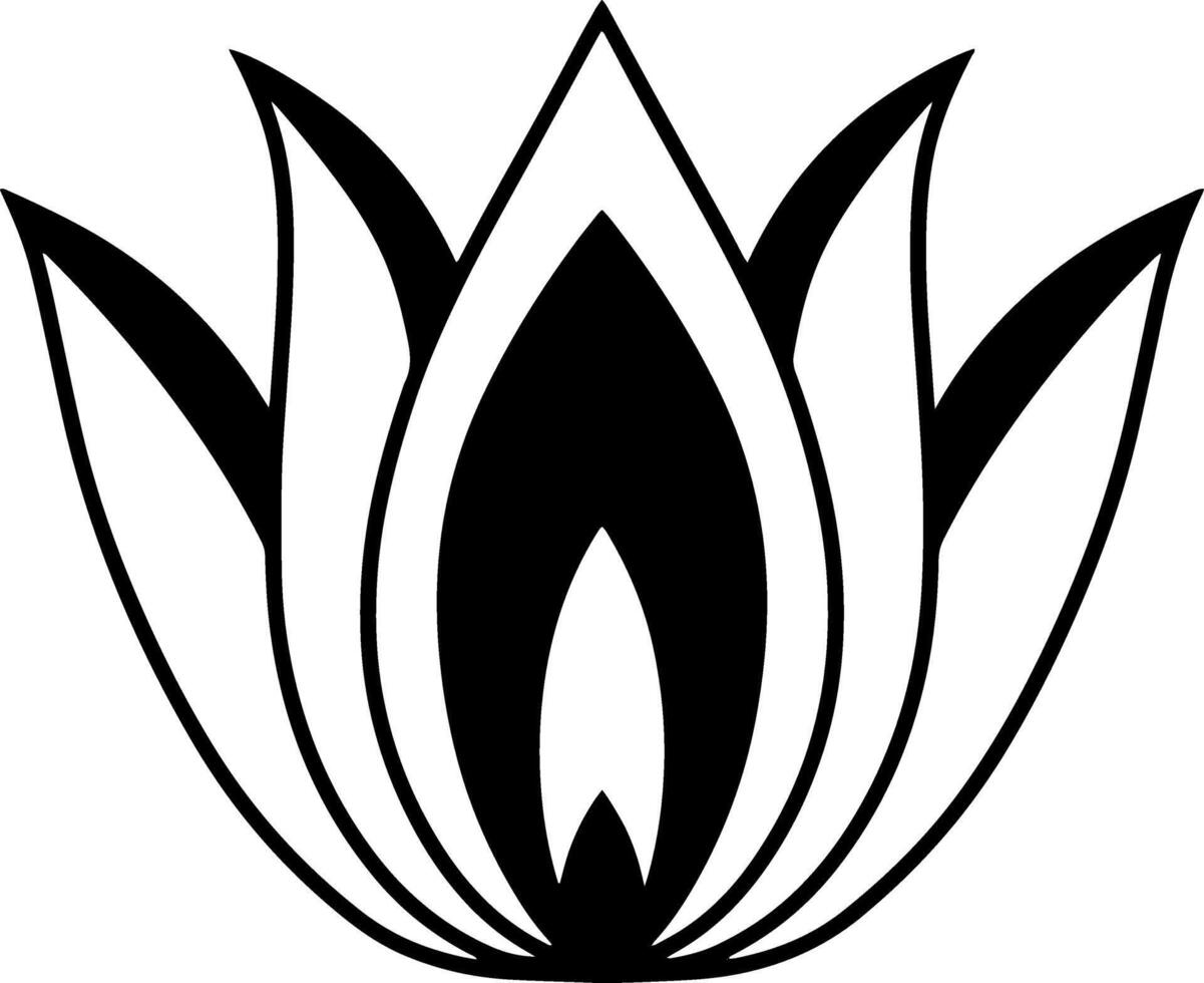 Lotus flower doodle icon Engrawing vector