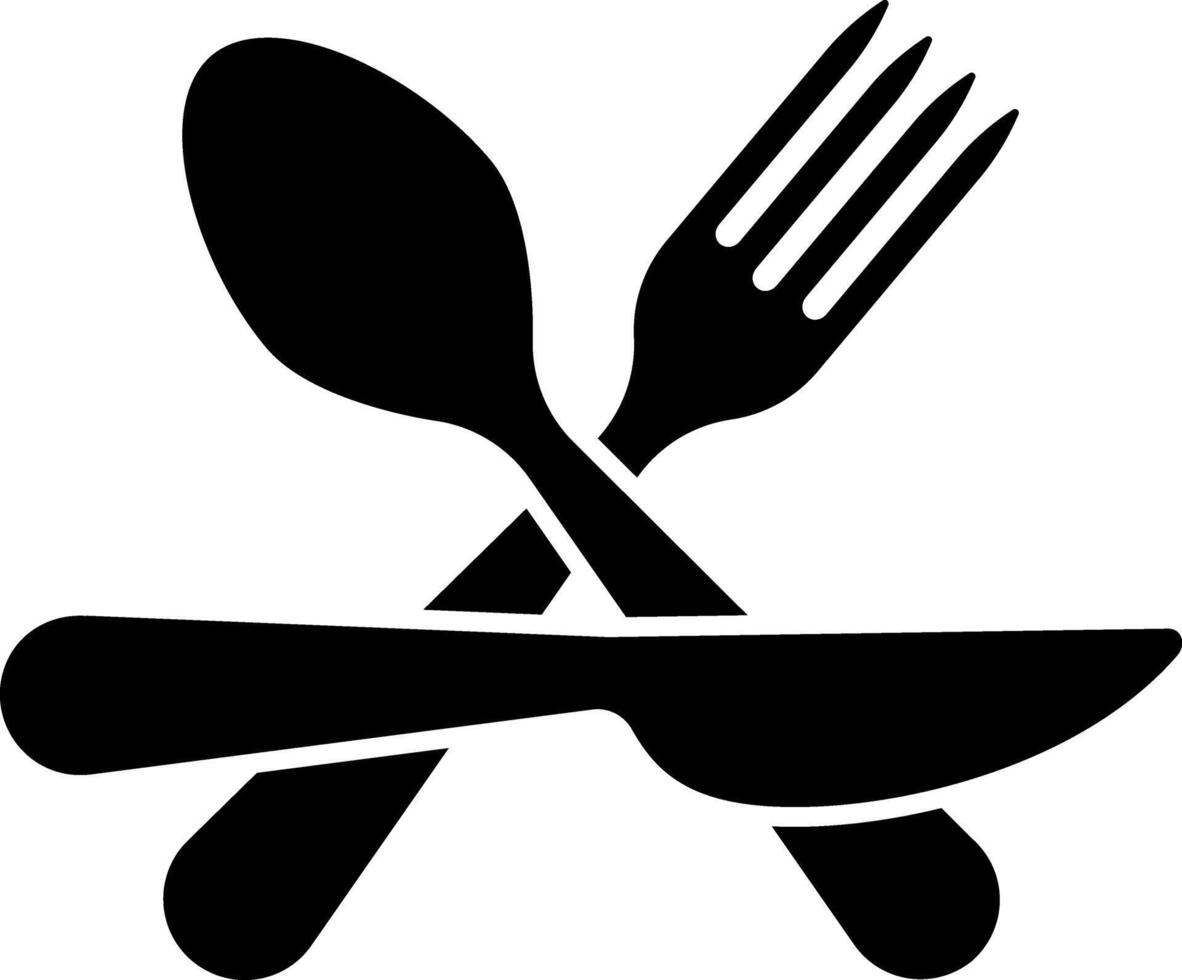 plantilla tenedor cuchara cuchillo icono comida clipart vector ilustración