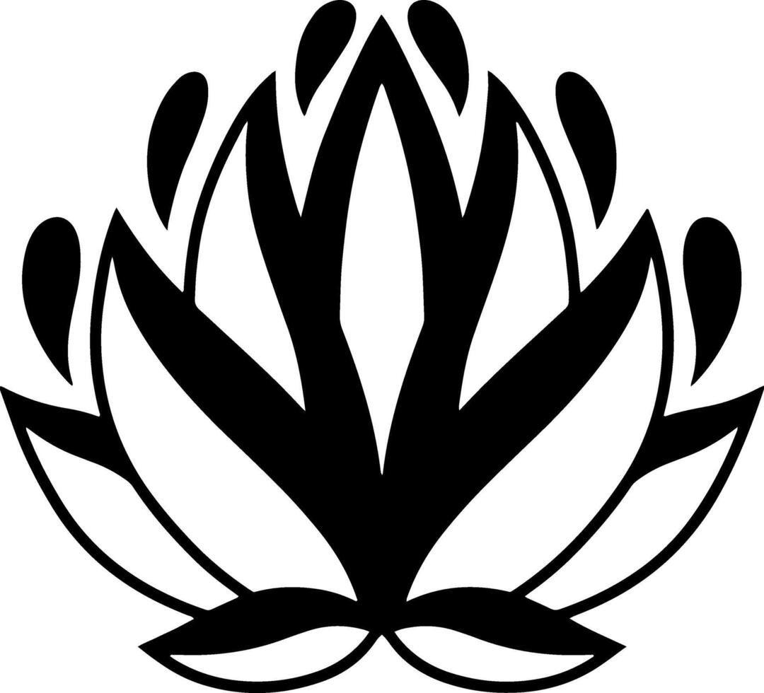 loto flor garabatear icono grabado vector