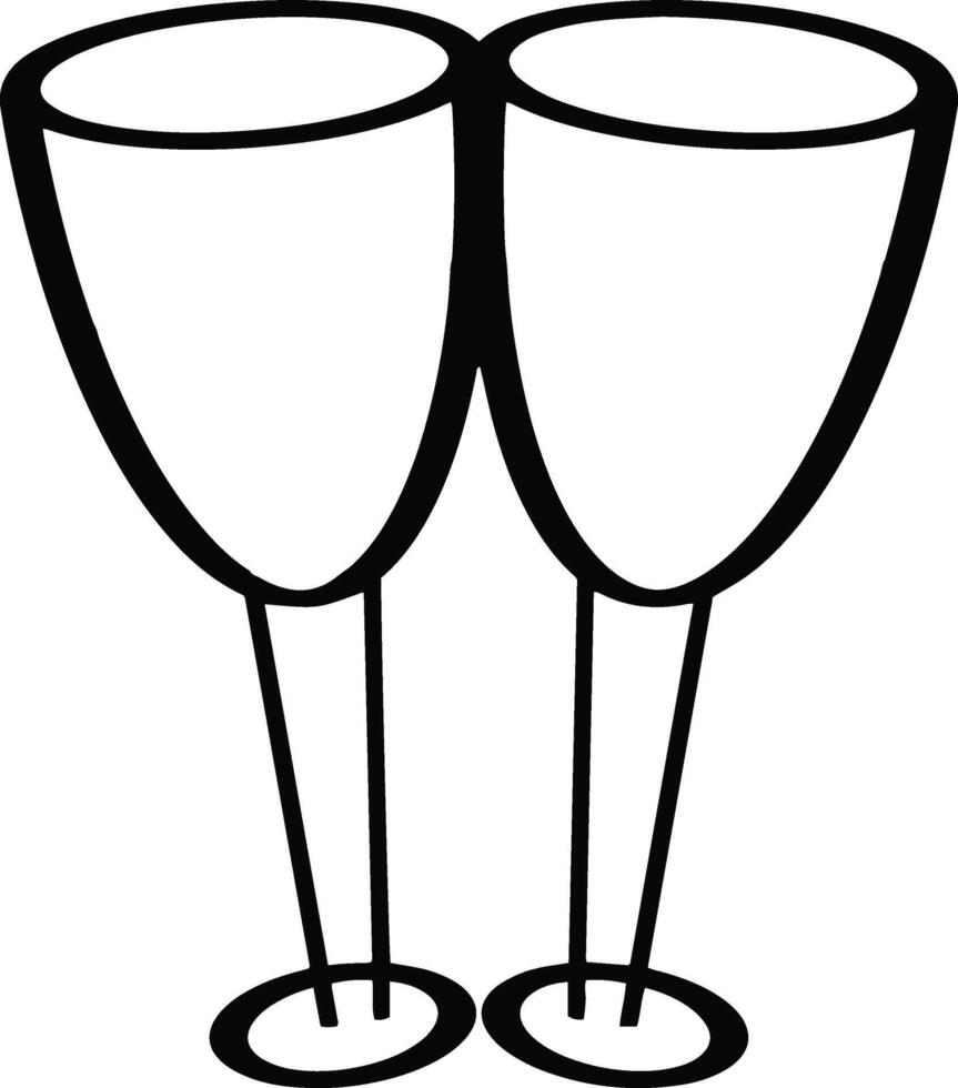 garabatear vaso brindis icono bosquejo mano dibujado vector ilustración