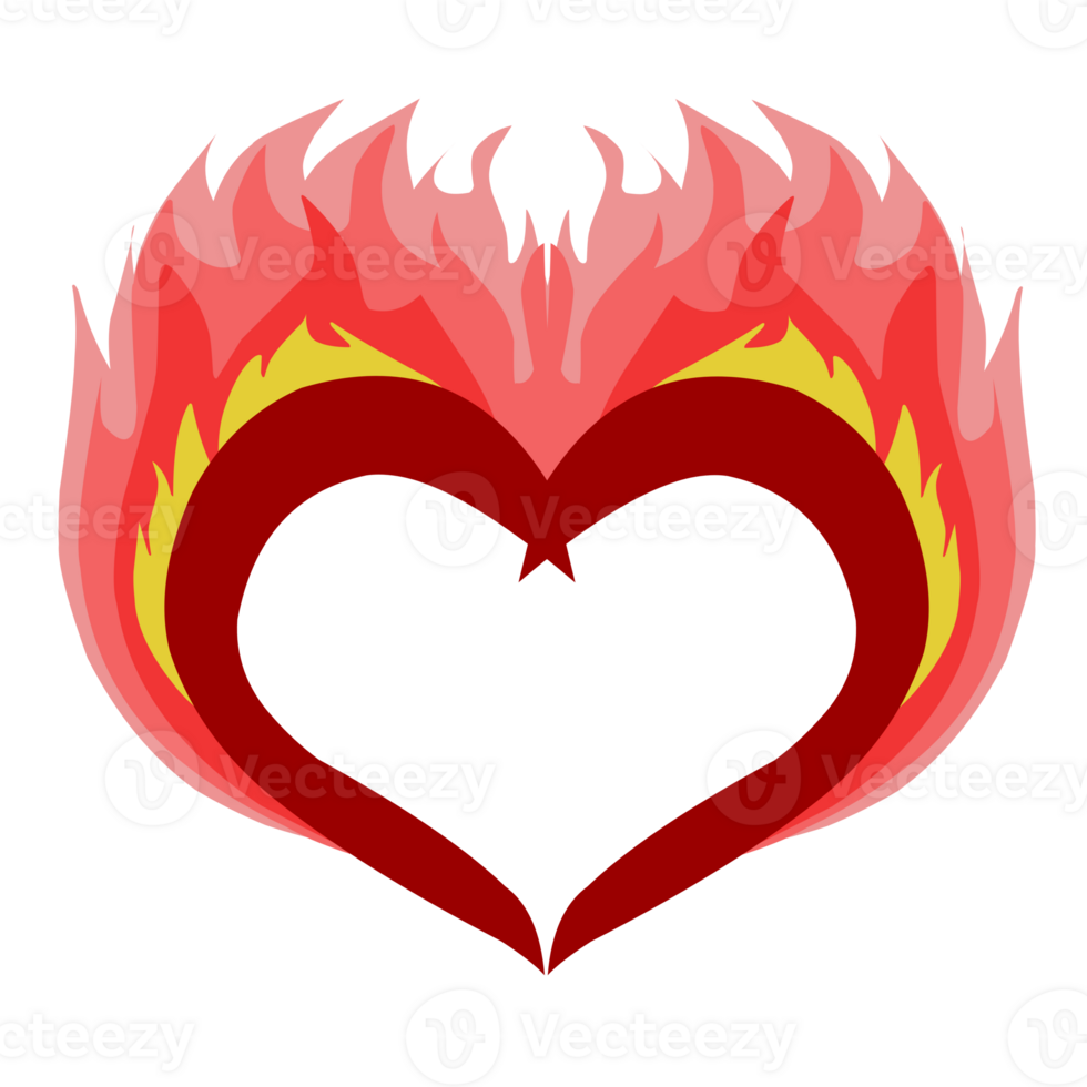 A fiery love shape photo call design. Perfect for social media, background, website wallpaper, photo call. png