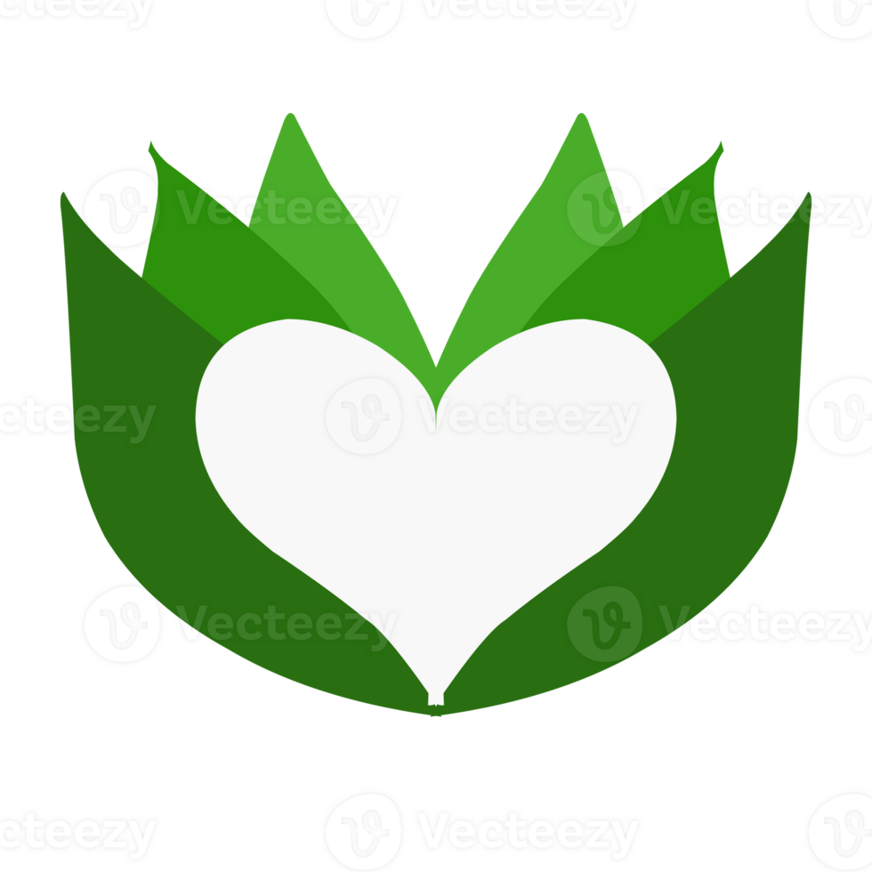 Illustration of a love shaped leaf design. Perfect for photo calls, social media, wallpapers, backgrounds png