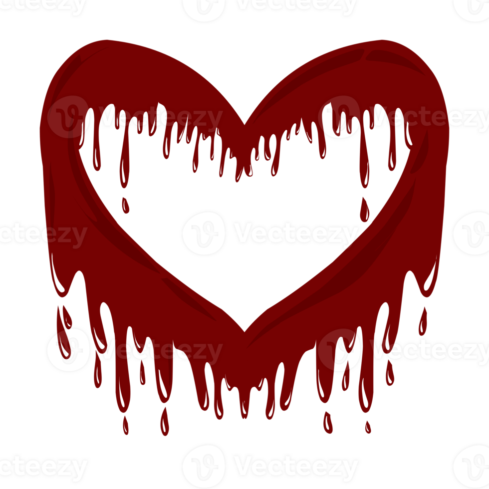 dipinto spray illustrazione con rosso cuore amore forma coperto nel rosso sangue San Valentino tema, Questo design è adatto per fotocellula, sociale media, sfondi, carte, adesivi. png