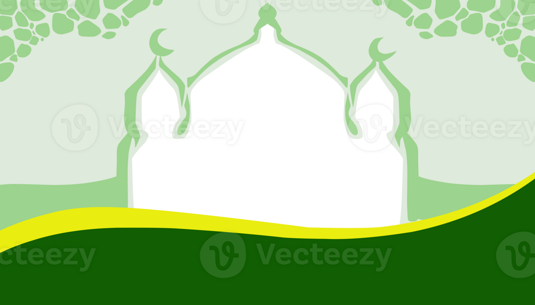 The background theme is Ramadan and Islamic holidays, with a picture of a green mosque door. png