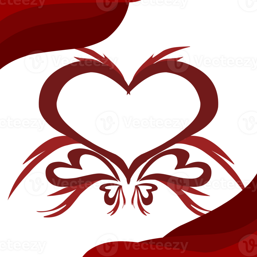 Valentine theme red love shape background design suitable for photo call, wallpaper, social media. png