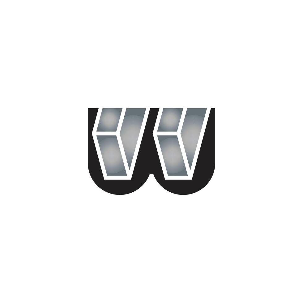 letter w metal welding symbol logo vector