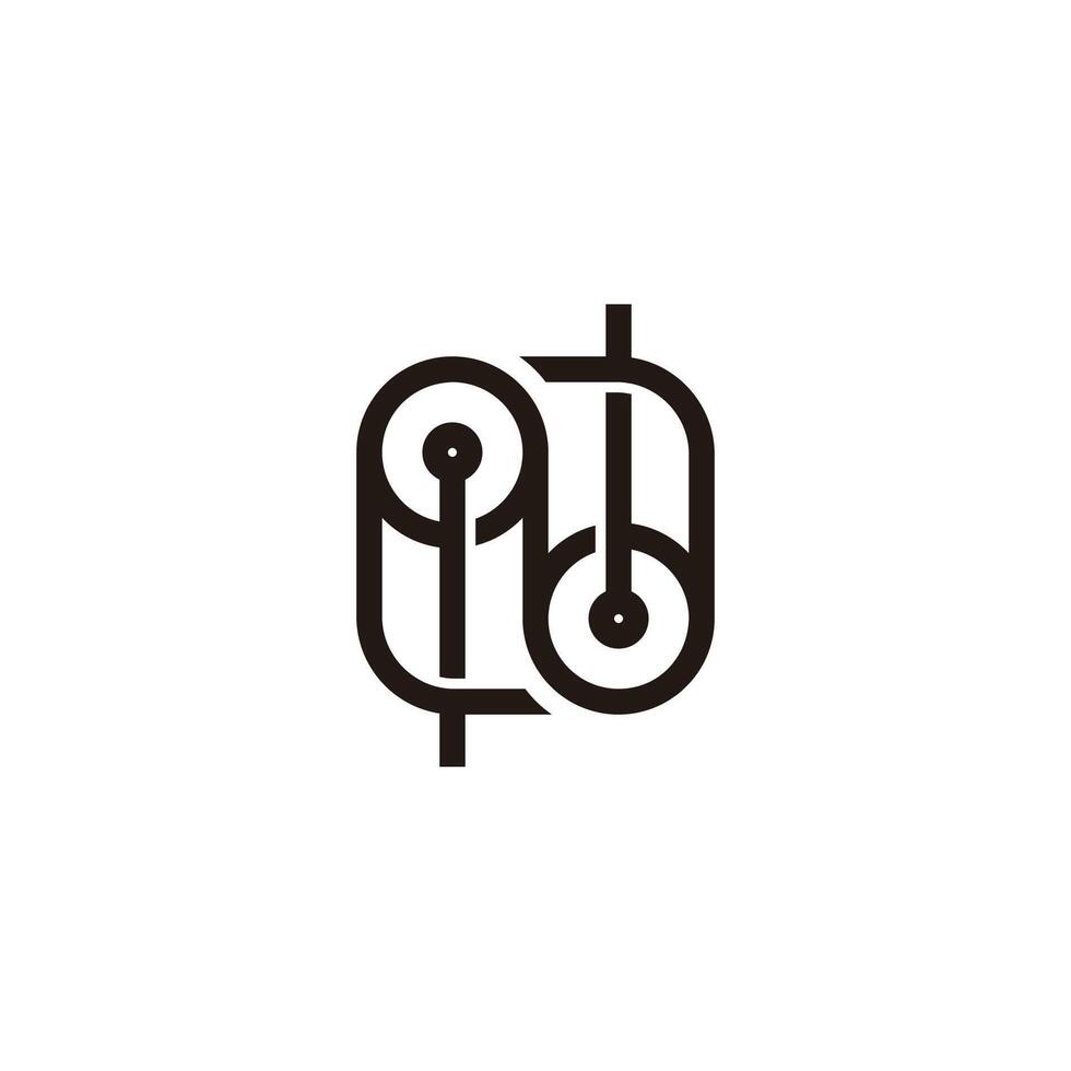 letter n lifter wheel symbol logo vector