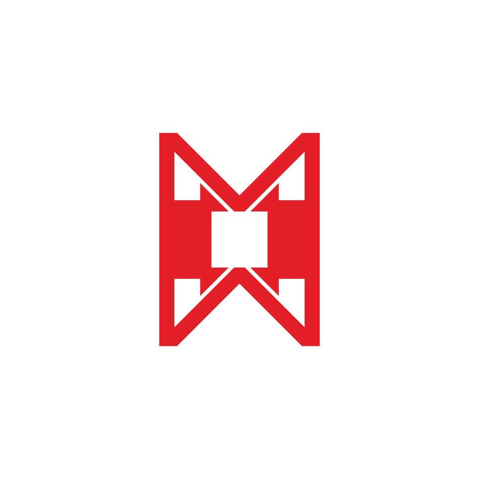 letter mw arrow linked geometric logo vector