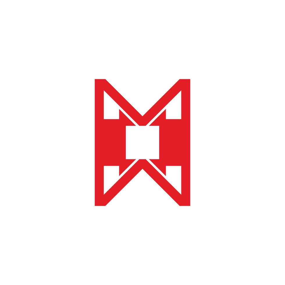 letter mw arrow linked geometric logo vector