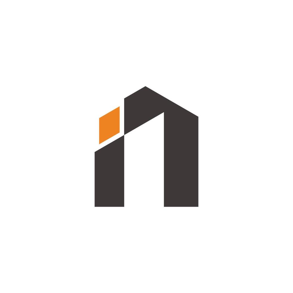 letter i building tall logo vector
