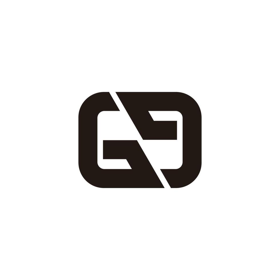 letter gd ambigram square logo vector