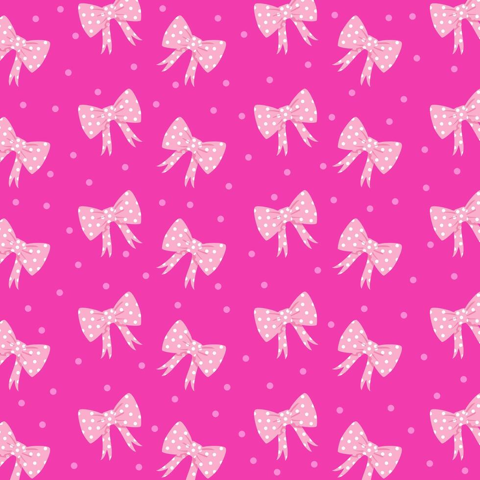 Girls bow cute pink pattern background banner design vector