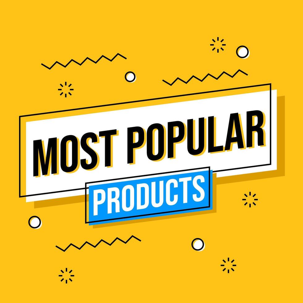 Most popular products items shop business banner template design vector