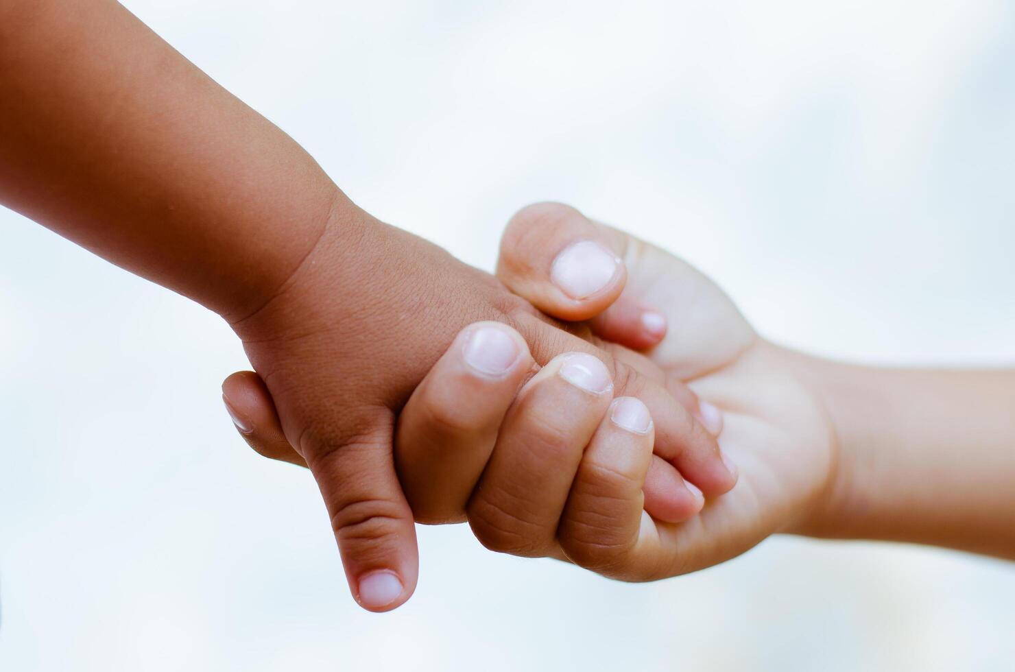 Two Kids Holding Hands Each Other photo